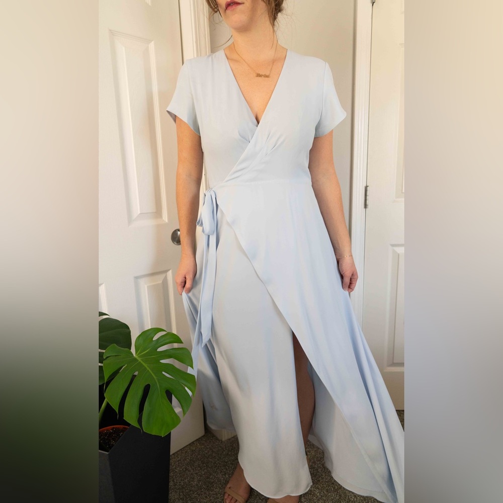 Aritzia Babaton Light Blue Wrap Maxi dress. Altered to a size Medium.
